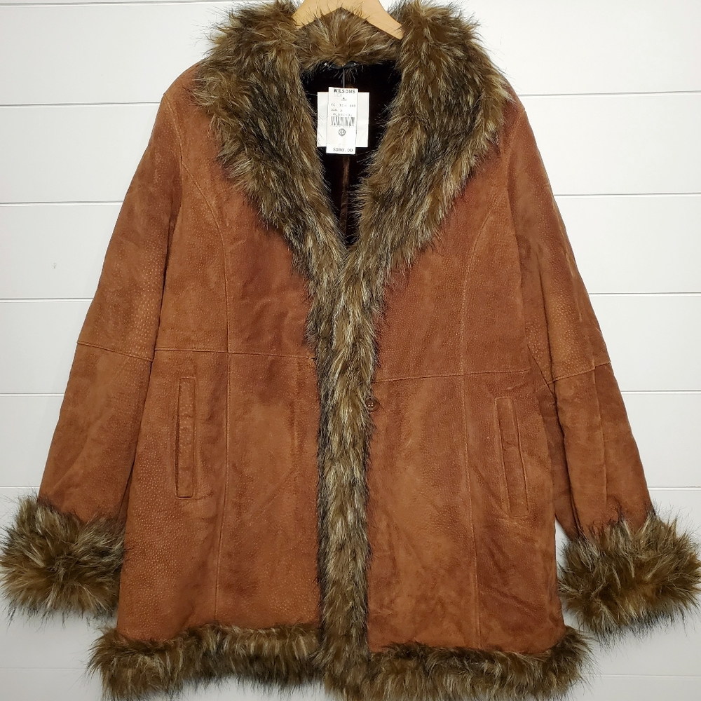 Wilsons Leather brown suede coat